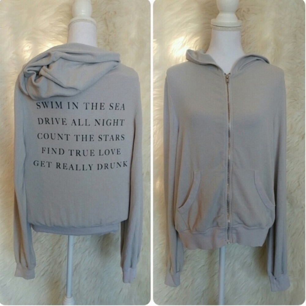 Wildfox Graphic Zip-up Hoodie